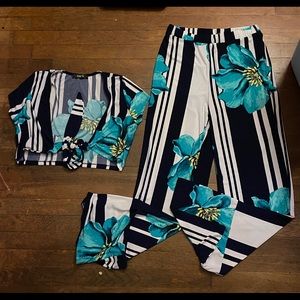 Palazzo pants and crop set